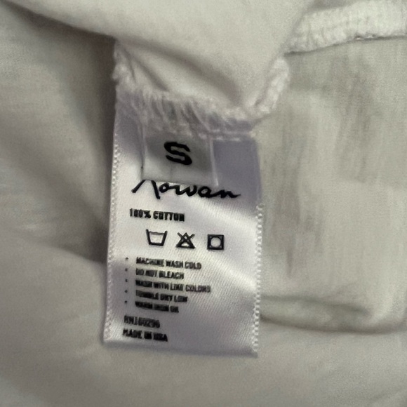 {Rowan} Short Sleeve Crewneck Cotton Tee in White - Womens Small - Picture 8 of 8